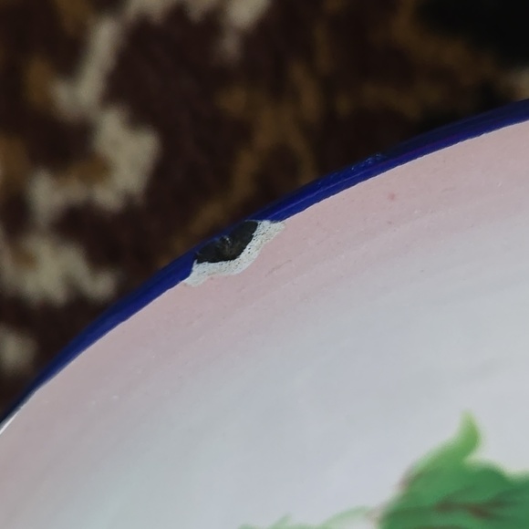 1950s Enamel Fruit Bowl Kitchen Decor Floral 50s Lucky Elephant - Picture 7 of 12